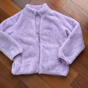 Uniqlo girls fluffy fleece jacket full zip size 9-10